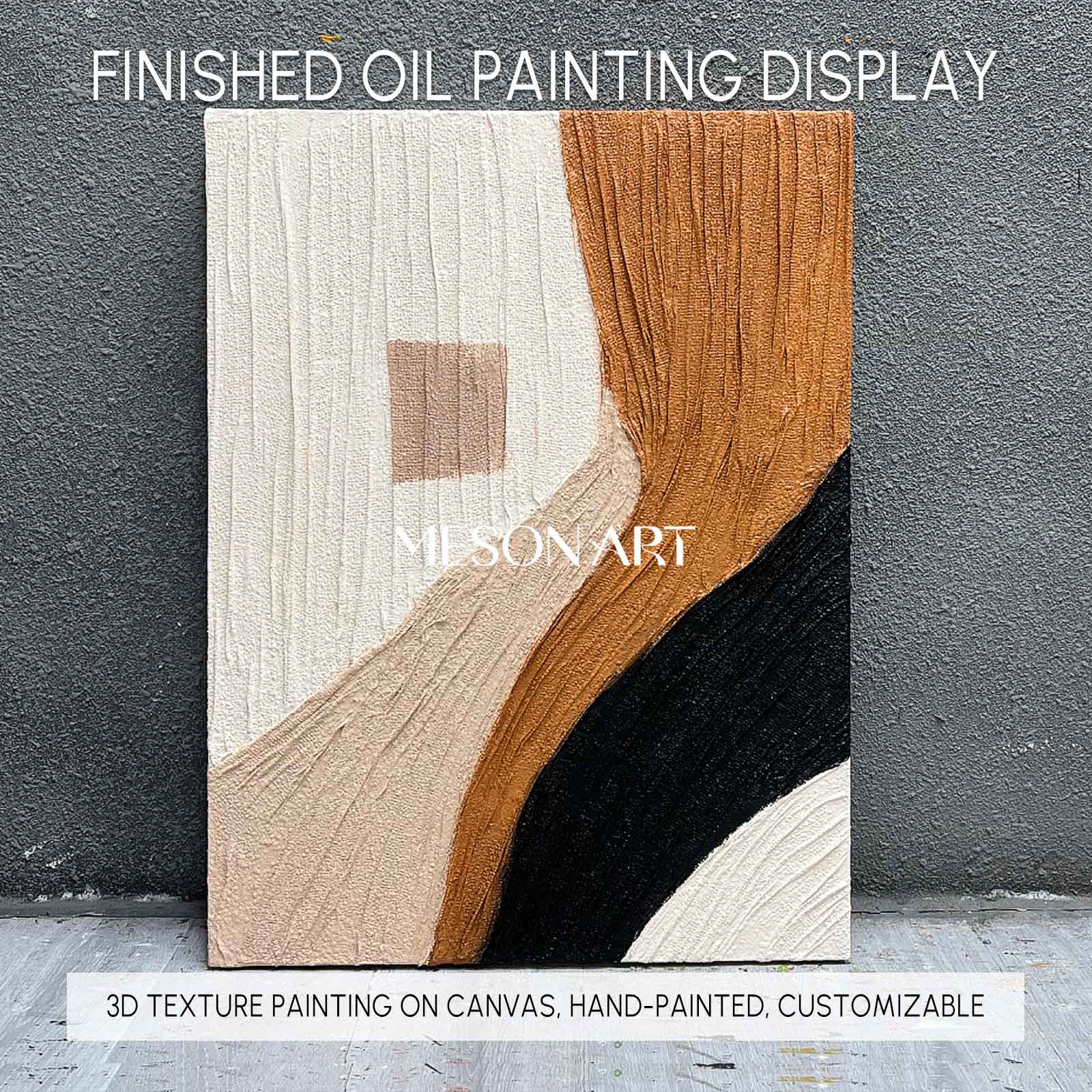 3D Plaster Art Brown 3d Textured Abstract Painting 3D Minimalism Abstract Art Plaster Wall Art