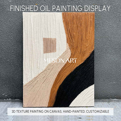 3D Plaster Art Brown 3d Textured Abstract Painting 3D Minimalism Abstract Art Plaster Wall Art