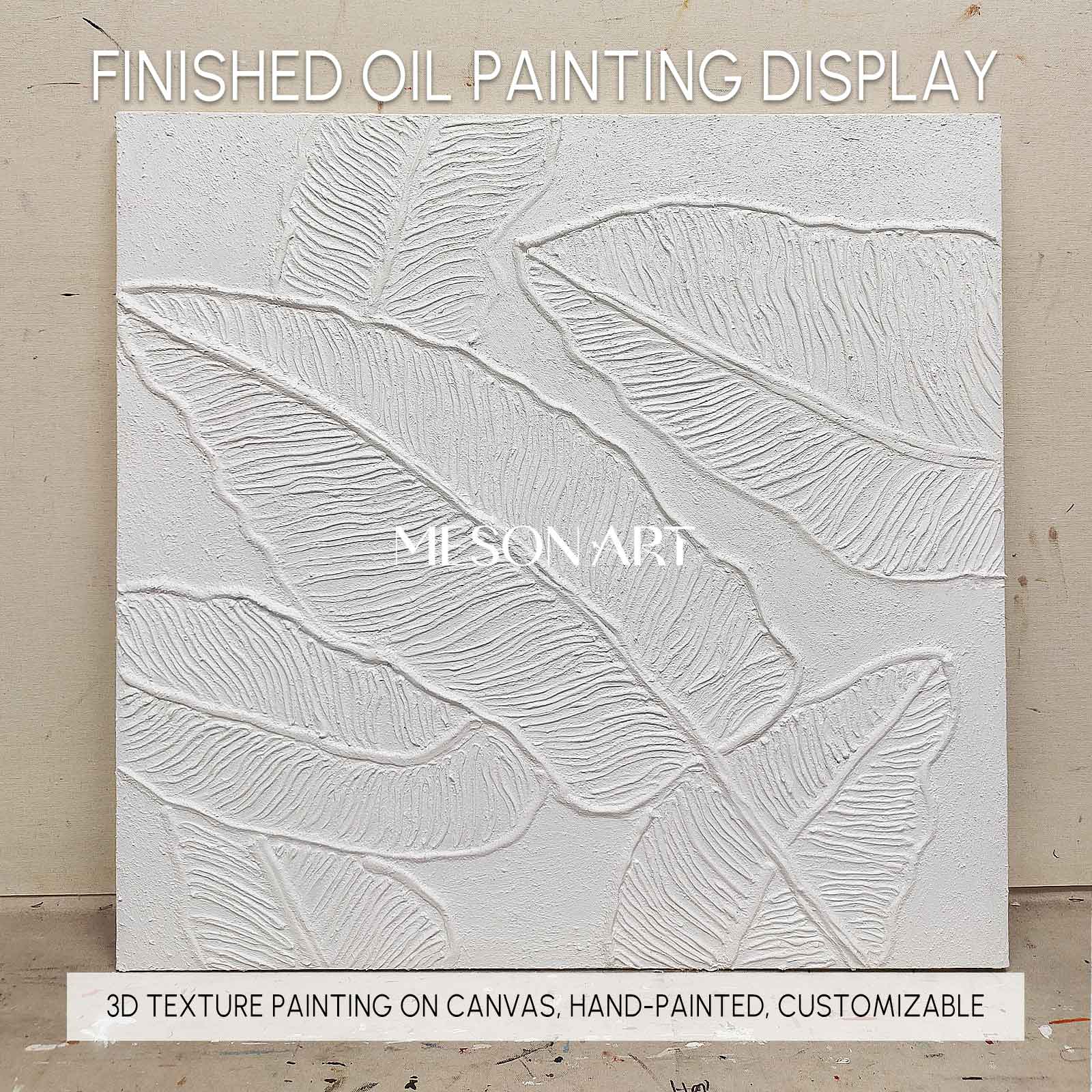 White Plaster Wall Art Textured Acrylic Abstract Painting 3D Minimalist Canvas Art