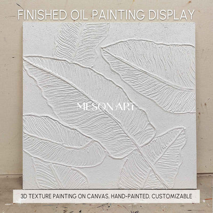 White Plaster Wall Art Textured Acrylic Abstract Painting 3D Minimalist Canvas Art