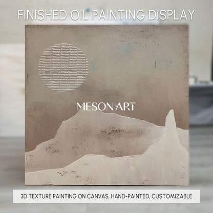Brown Bohemian painting brown wall art 3d texture painting brown abstract art brown circle wall art Brown abstract painting on canvas