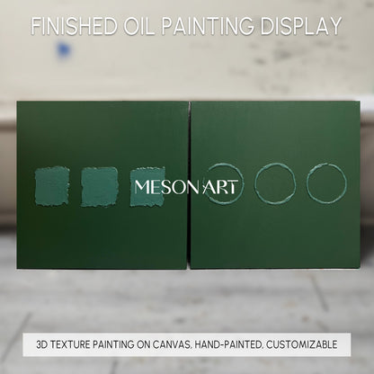 Green Oil Painting Green Abstract Art Canvas Wabi Sabi Wall Art Mimimalist 3D Texture Wall Paintings