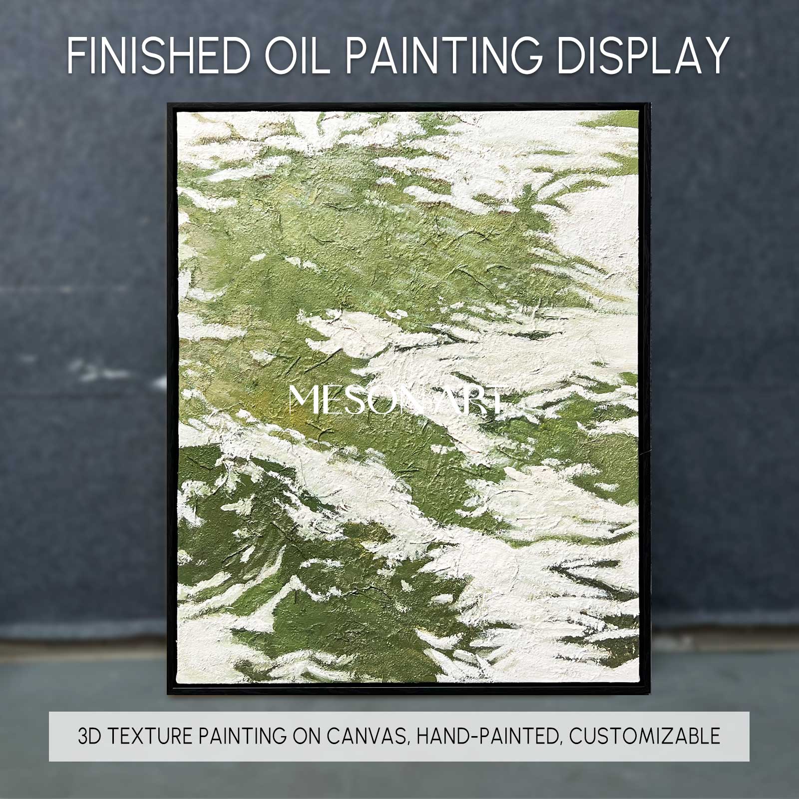 Green 3D Textured Acrylic Abstract Painting Green Minimalist Abstract Art Green Textured Wall Art