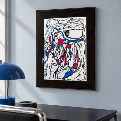 Red And Blue Abstract Expressionist Painting Original Artwork By Mesonart