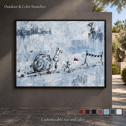 Blue And White Abstract Graffiti Street Art Painting Original Artist Contemporary Urban Wall Canvas By Mesonart