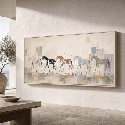 Abstract Horse Painting Minimalist Animal Art For Modern Living Room Decor