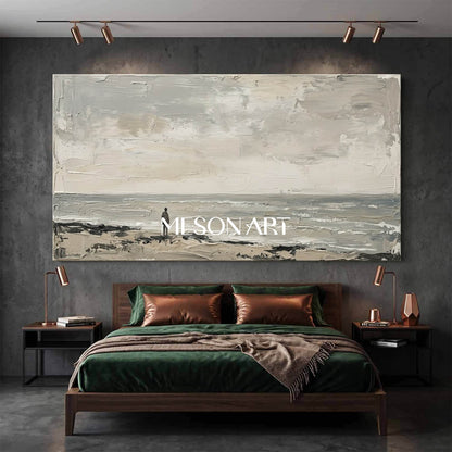 Japandi Style Wall Art With Grey And Beige Tones For Bedroom Decor
