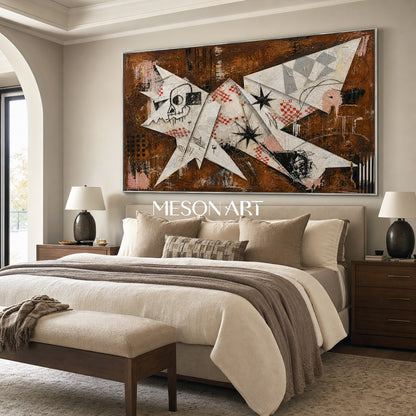 Original Pop Art Painting With Symbolic Animal Motifs For Modern Home Decor