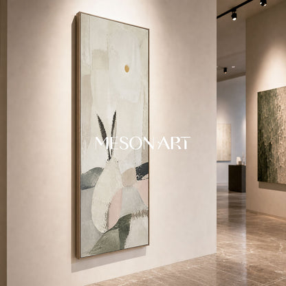 Minimalist Rabbit Wall Art Abstract Canvas Painting For Living Room And Bedroom Decor