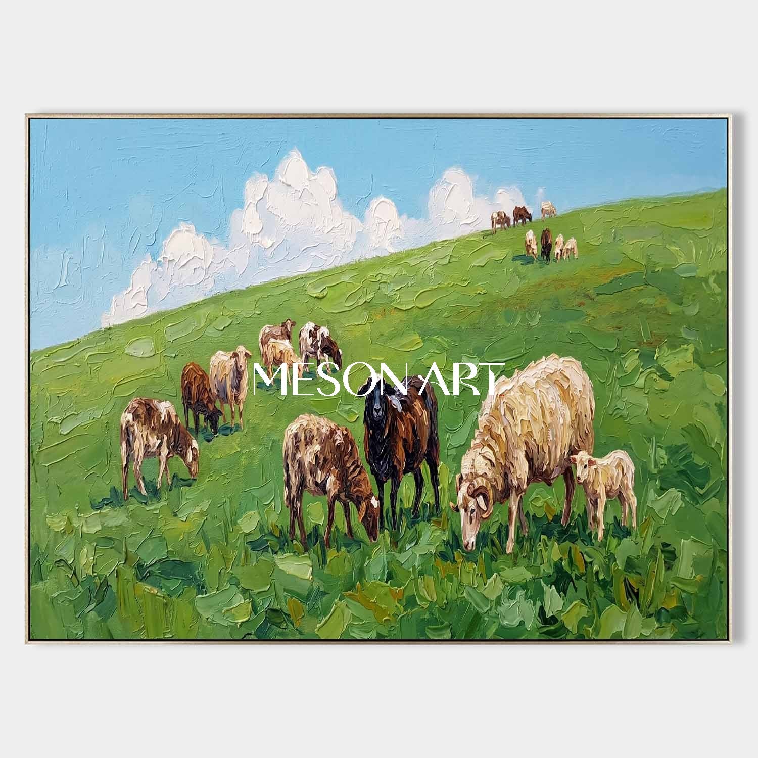 Cozy Farm Animal Painting With Rich Colors For Dining Room And Entryway
