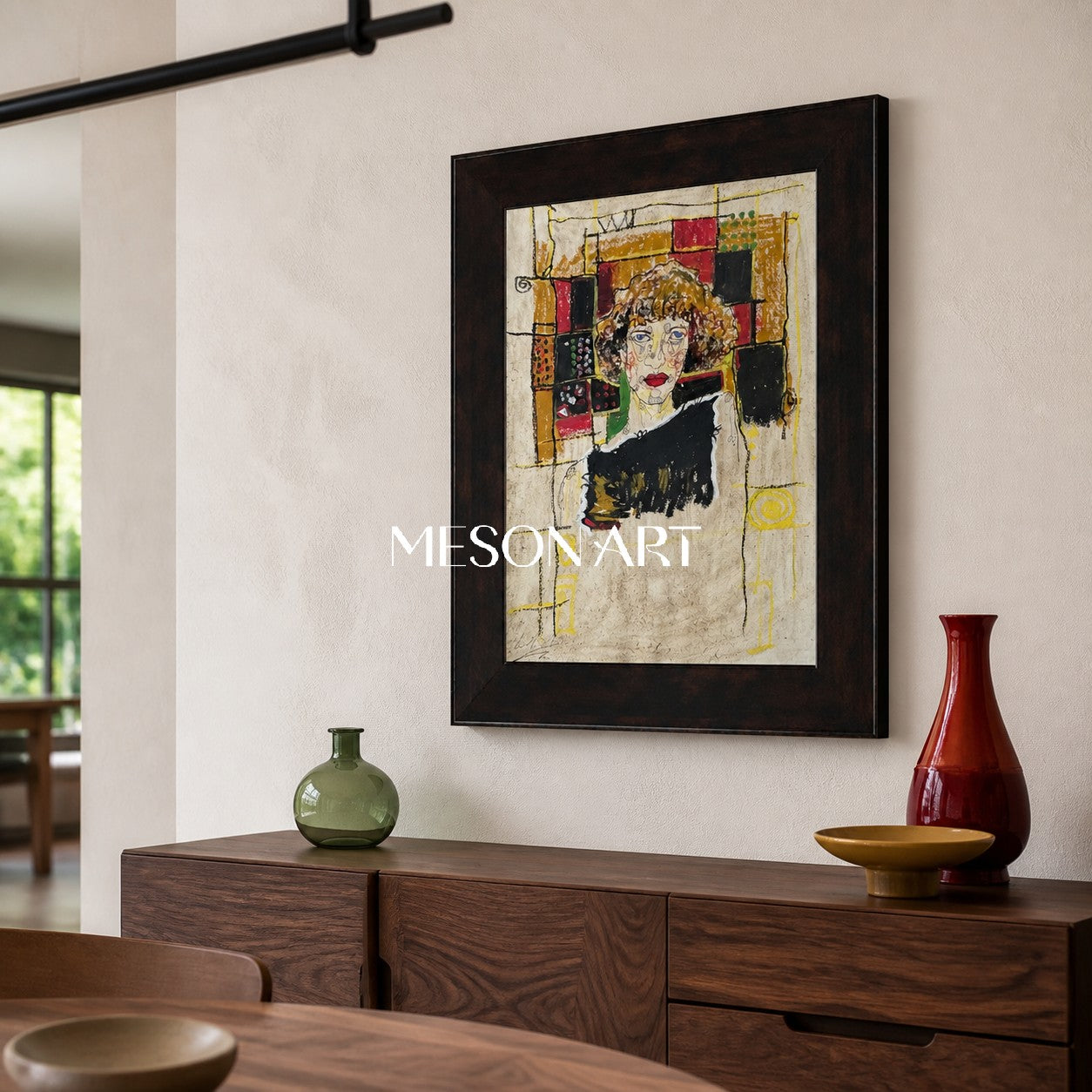 Beige Contemporary Figurative Painting Original Artist Hand Painted Rectangular Wall Art For Living Room By Mesonart