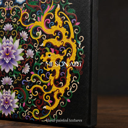 Black And Gold Islamic Geometric Art Square Wall Decor Original Artist Hand Painted Arabesque By Mesonart