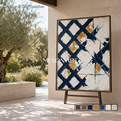 Minimalist Abstract Art With Textured Relief For Modern Living Room Decor
