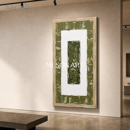 Large Green Minimalist Wall Art For Modern Living Room Entryway Decor