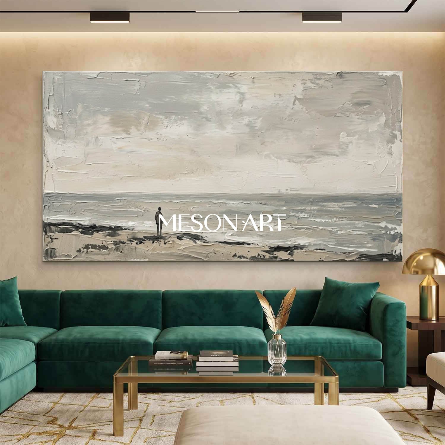 Japandi Style Wall Art With Grey And Beige Tones For Bedroom Decor