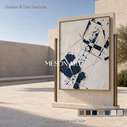 Minimalist Abstract Art With Textured Relief For Modern Living Room Decor