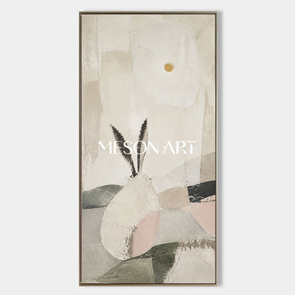 Minimalist Rabbit Wall Art Abstract Canvas Painting For Living Room And Bedroom Decor