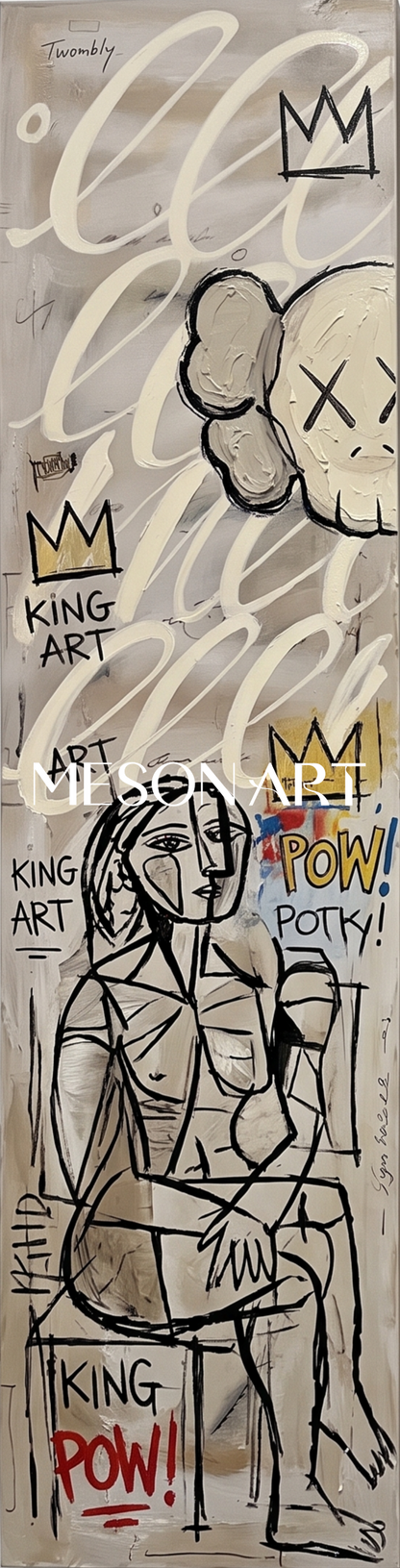 Urban Graffiti Triptych Wall Art With Pop Icons For Modern Living Room Decor