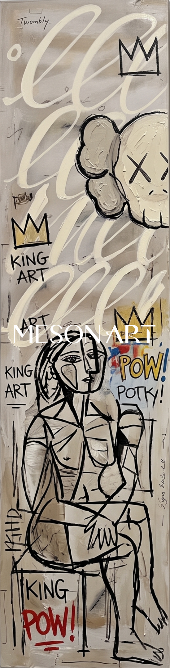 Urban Graffiti Triptych Wall Art With Pop Icons For Modern Living Room Decor