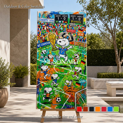 Large Snoopy World Cup Graffiti Painting For Kids Room Decor