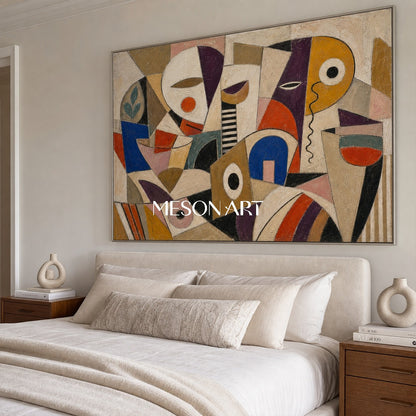 Cubist Expressionist Wall Art With Human Forms For Modern Living Rooms