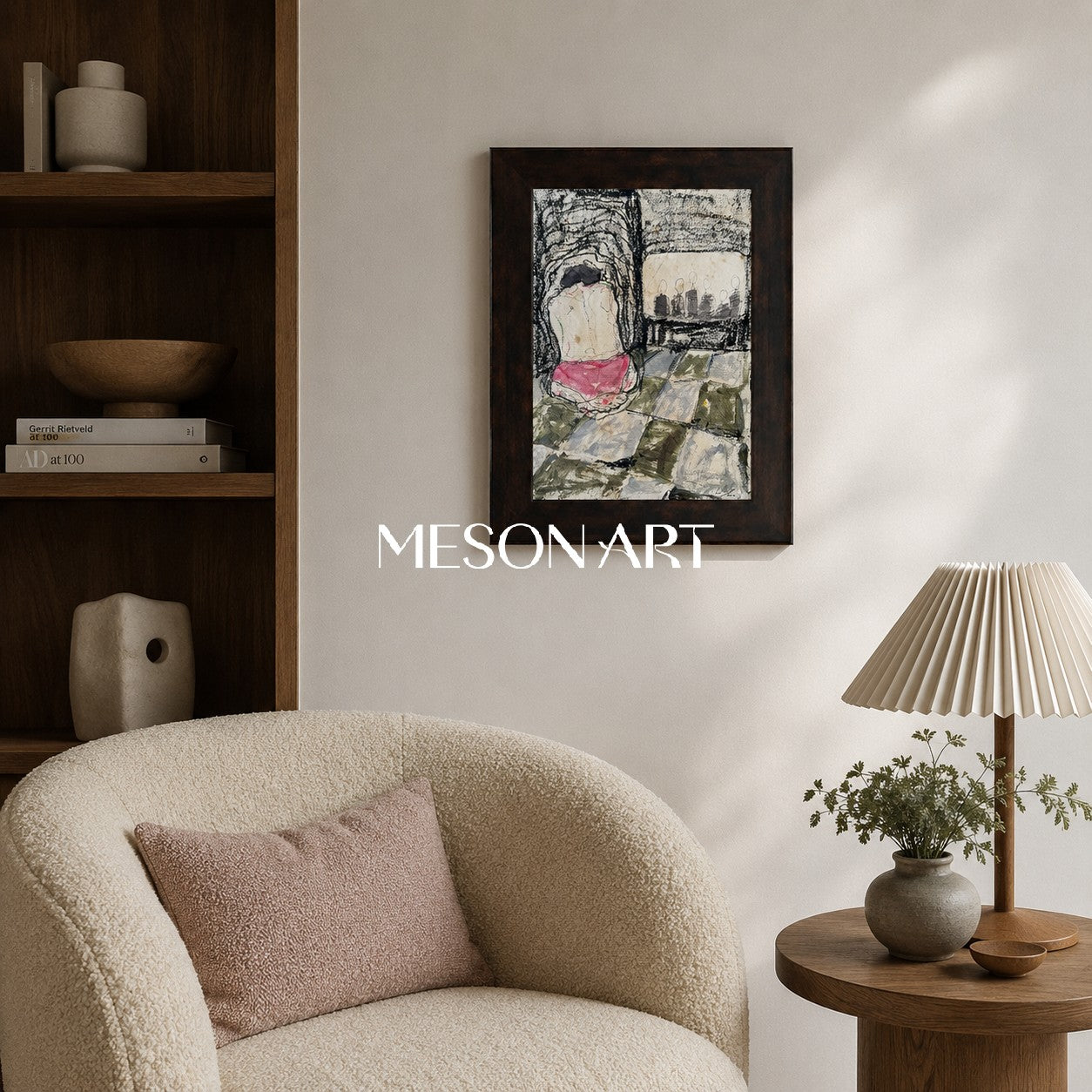 Black And White Figurative Contemporary Art Original Painting By Artist For Wall Decor Rectangular Fine Collectible Art By Mesonart