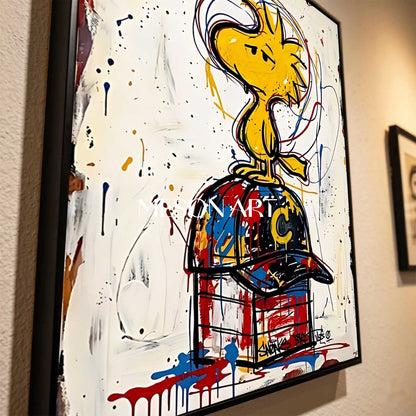 Graffiti Abstract Painting With Cartoon Character For Modern Living Room Entryway Kids Room