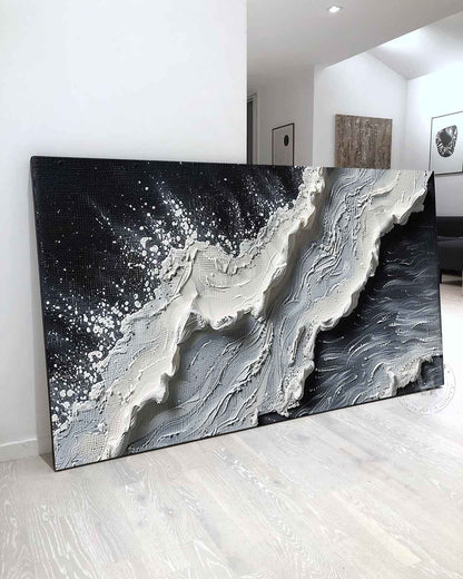 Buy Large 3D Black and White Wave Beach Landscape Canvas Wall Art Paintings at the best price only at Mesonart in the USA. Decorate your house with our best masterpiece wall art paintings.free shipping
