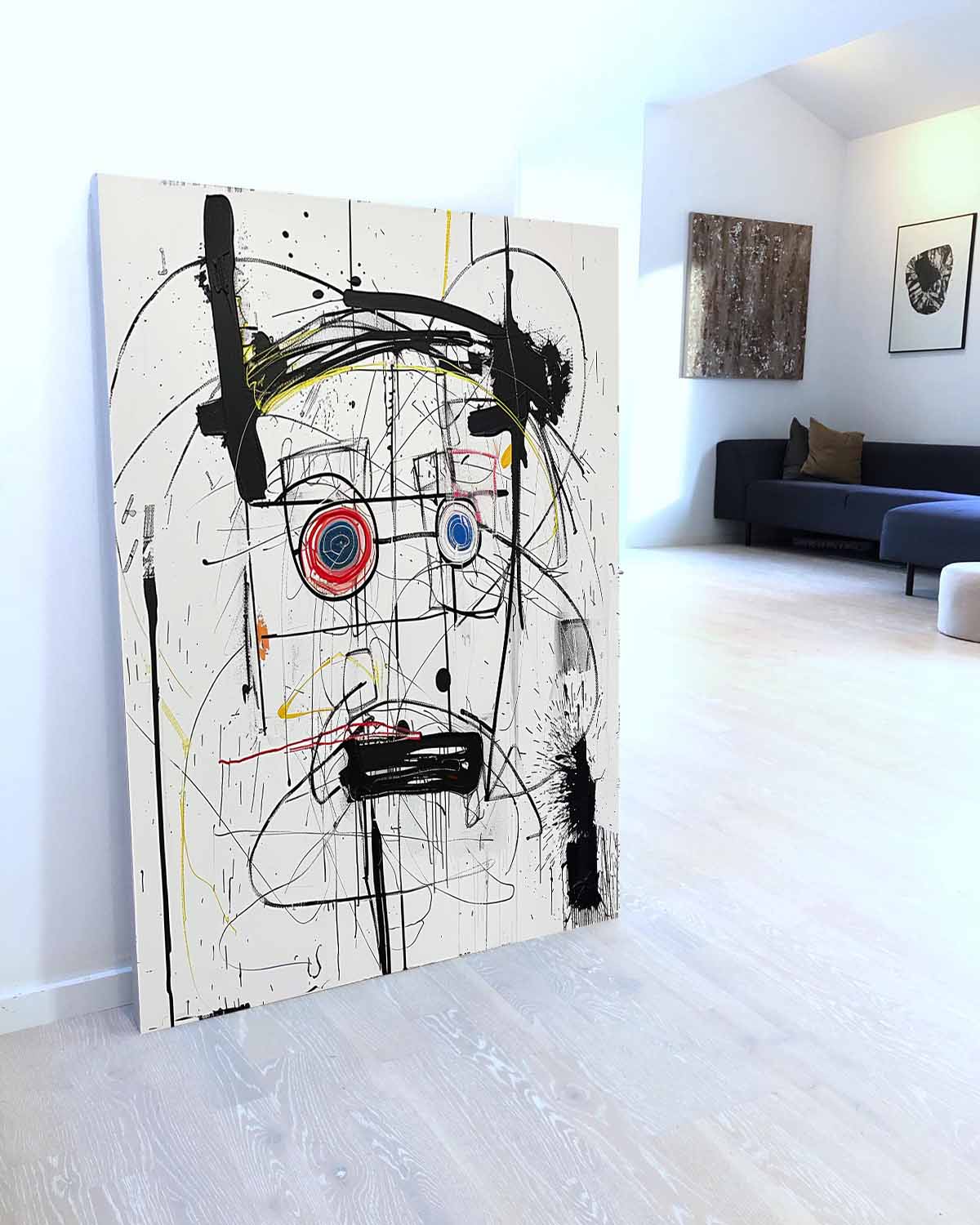 Basquiat Graffiti Abstract Canvas Wall Painting Decor Black and White Graffiti Abstract Art Canvas