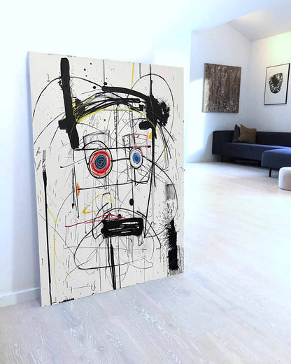 Basquiat Graffiti Abstract Canvas Wall Painting Decor Black and White Graffiti Abstract Art Canvas