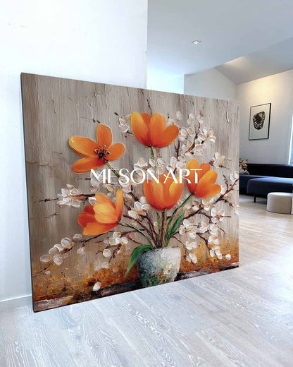 Flower Painting on Canvas Luxury Botanical Canvas Art Colorful Flower Wall Art for Gallery Wall