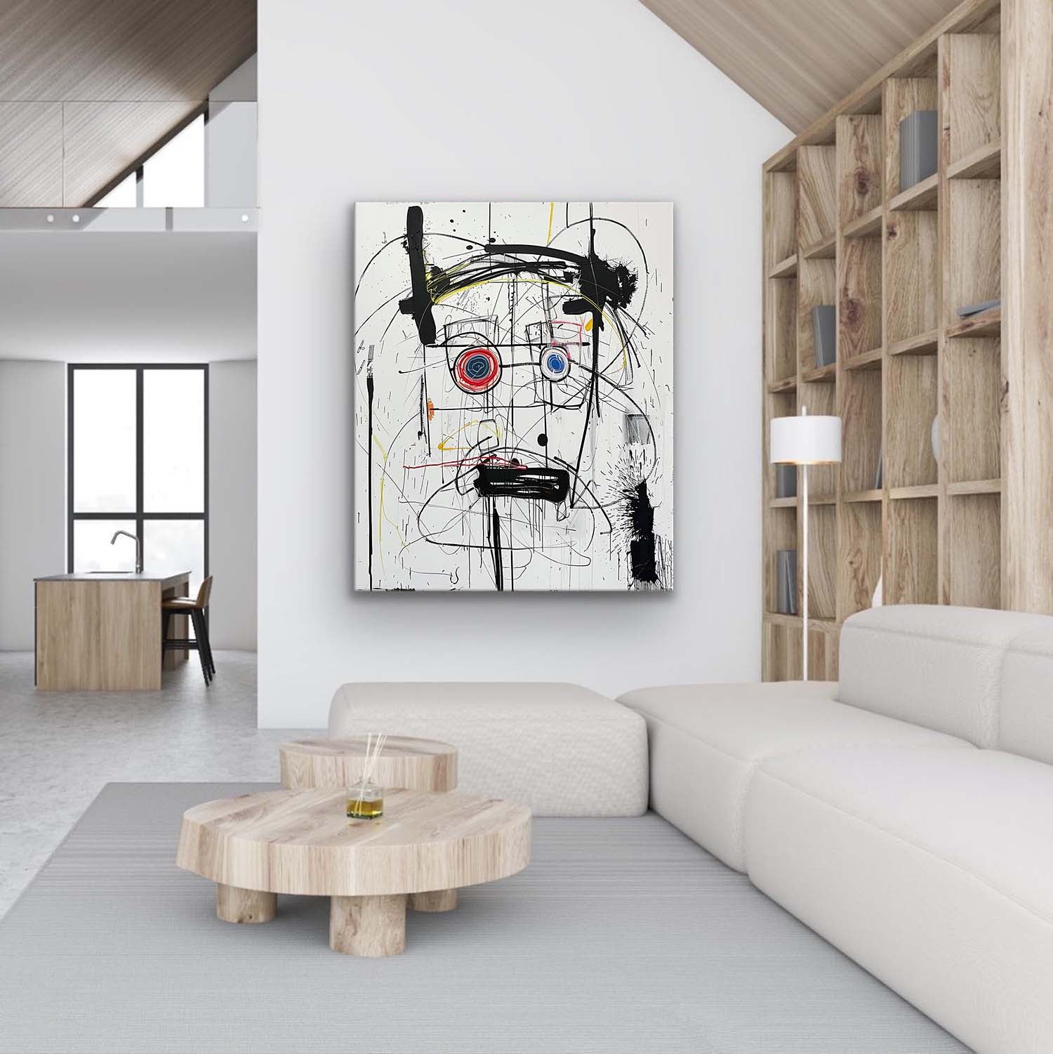 Basquiat Graffiti Abstract Canvas Wall Painting Decor Black and White Graffiti Abstract Art Canvas