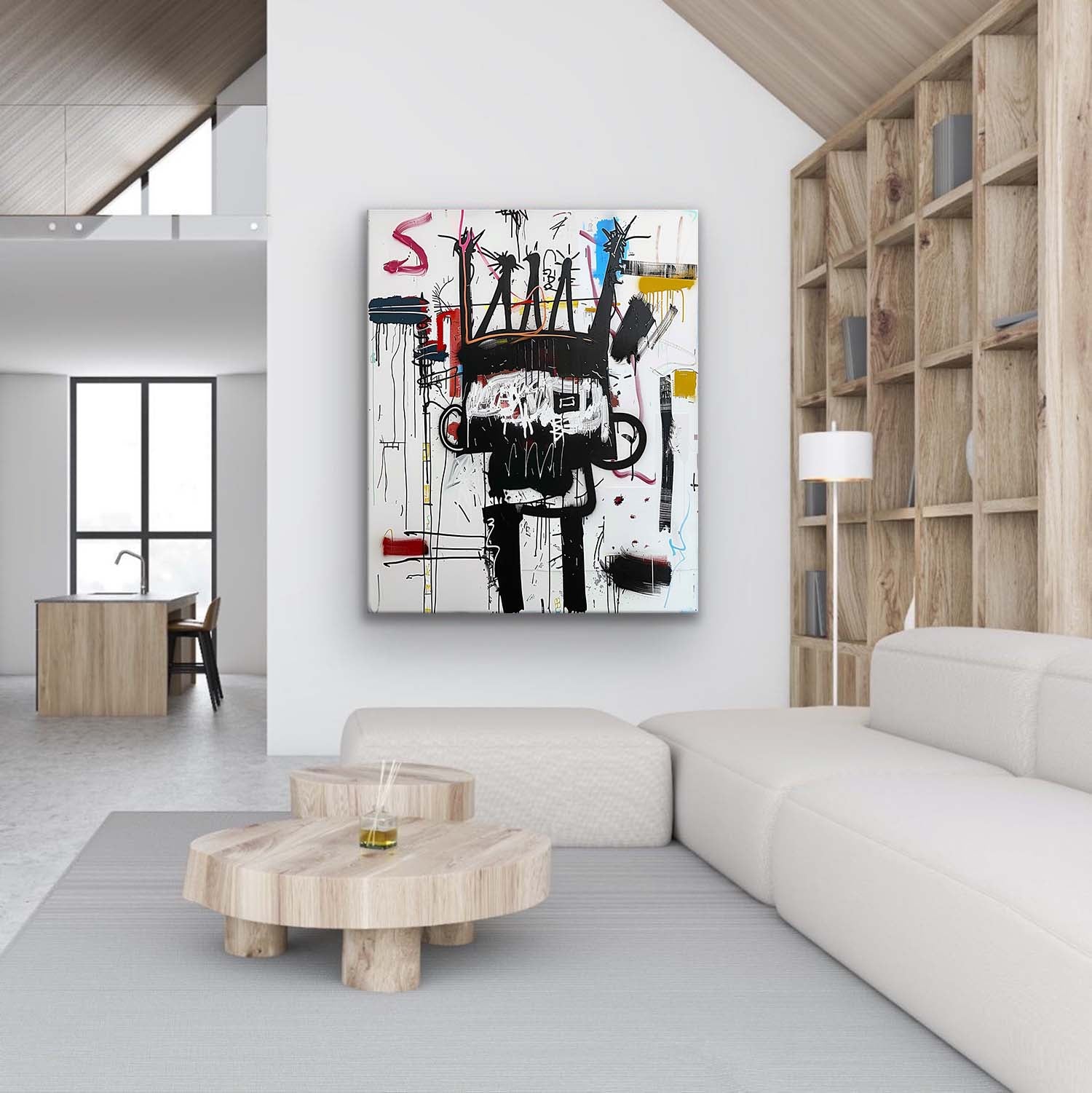 Black and White Graffiti Abstract Canvas Wall Painting Decor for Sale Basquiat Graffiti Abstract Art