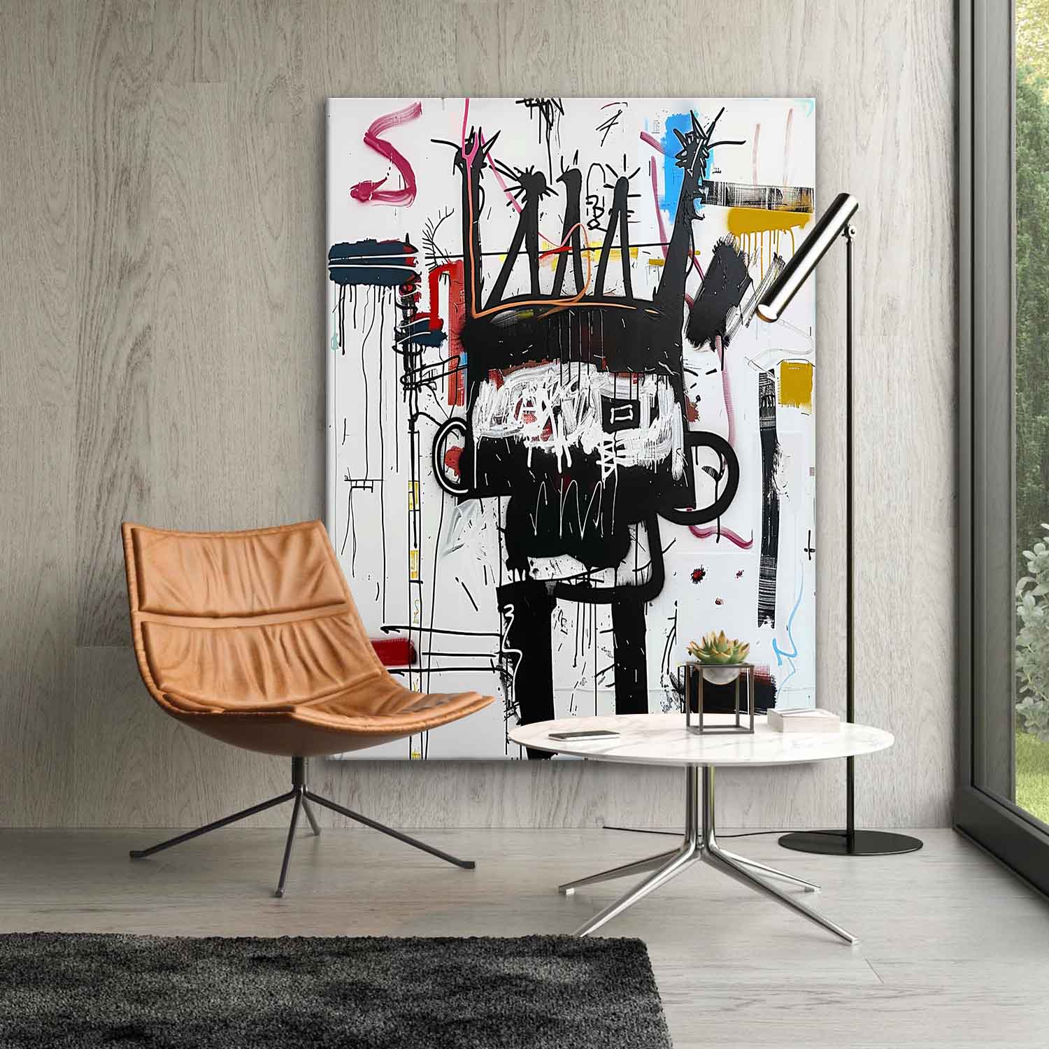 Black and White Graffiti Abstract Canvas Wall Painting Decor for Sale Basquiat Graffiti Abstract Art