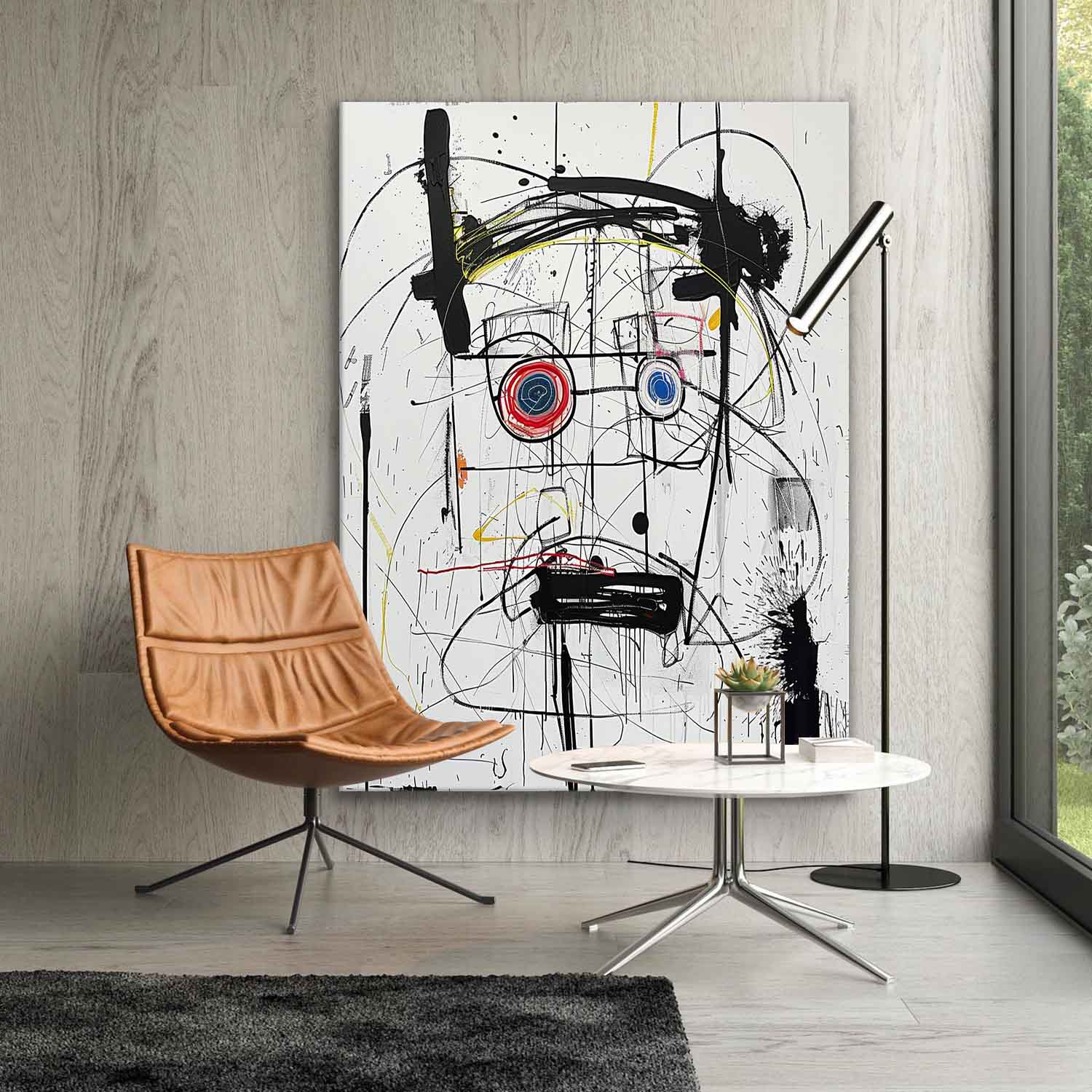 Basquiat Graffiti Abstract Canvas Wall Painting Decor Black and White Graffiti Abstract Art Canvas