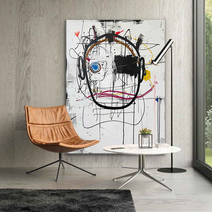 Basquiat Graffiti Abstract Canvas Wall Painting Decoration Black and White Minimalist Abstract Art Canvas