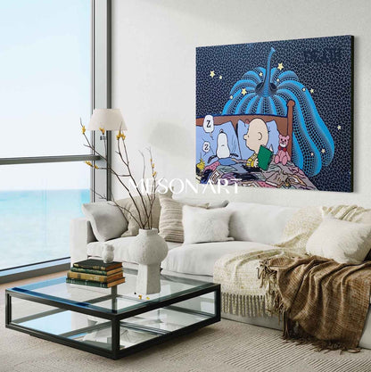 Modern Yayoi Kusama Pop Art Canvas Art Yayoi Kusama Pop Abstract Wall Decor Paintings for Sale