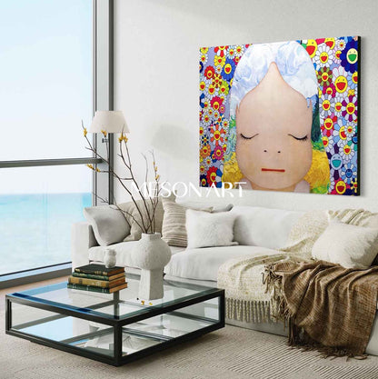 Yayoi Kusama Pop Art Canvas Art Yayoi Kusama Pop Cartoon Abstract Wall Decor Paintings for Sale