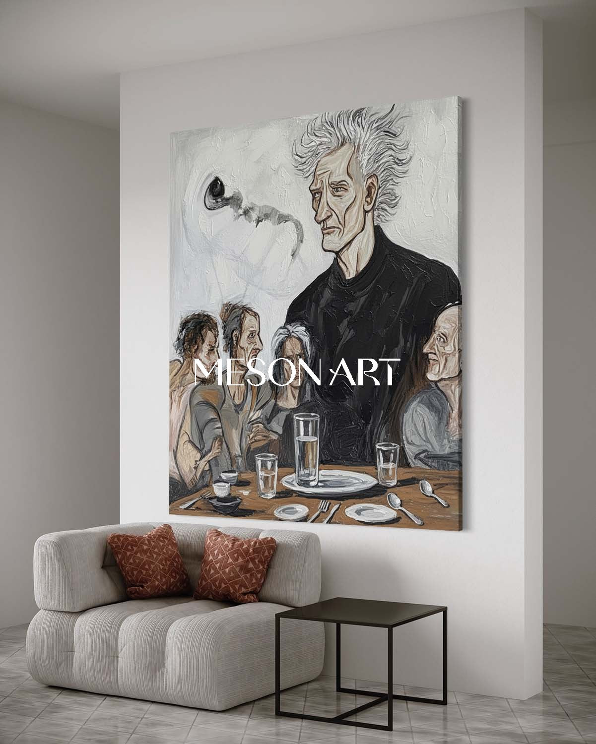 Modern Expressionist Portrait Art Handmade Painting Living Room Canvas