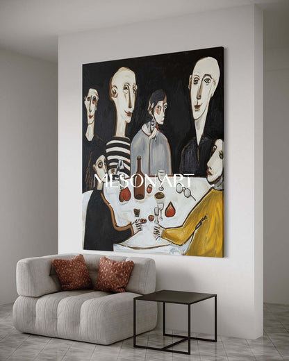 Modern Expressionist Ar Oil Painting Dining Room Wall Art Big Canvas