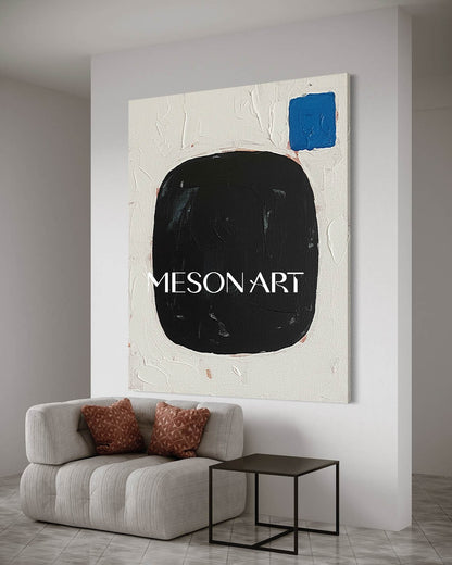 Buy Black Minimalist Abstract Oil Painting Canvas Dining Room Wall Art