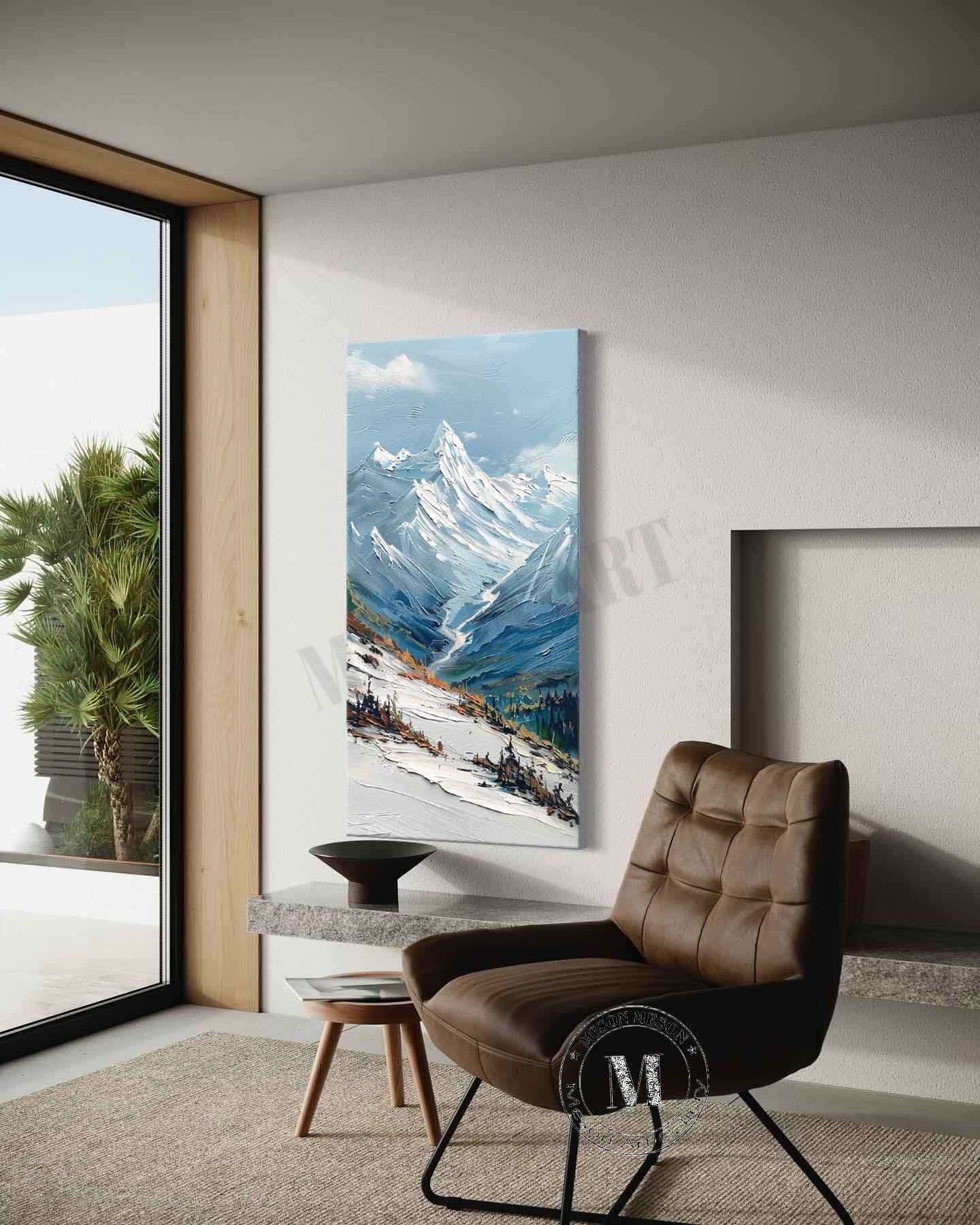 Large Snow Mountain Landscape Canvas Art Snow Mountain Landscape Canvas Wall Art Decor