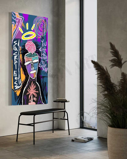 Abstract graffiti portrait abstract art portrait graffiti painting portrait pop canvas wall art decor