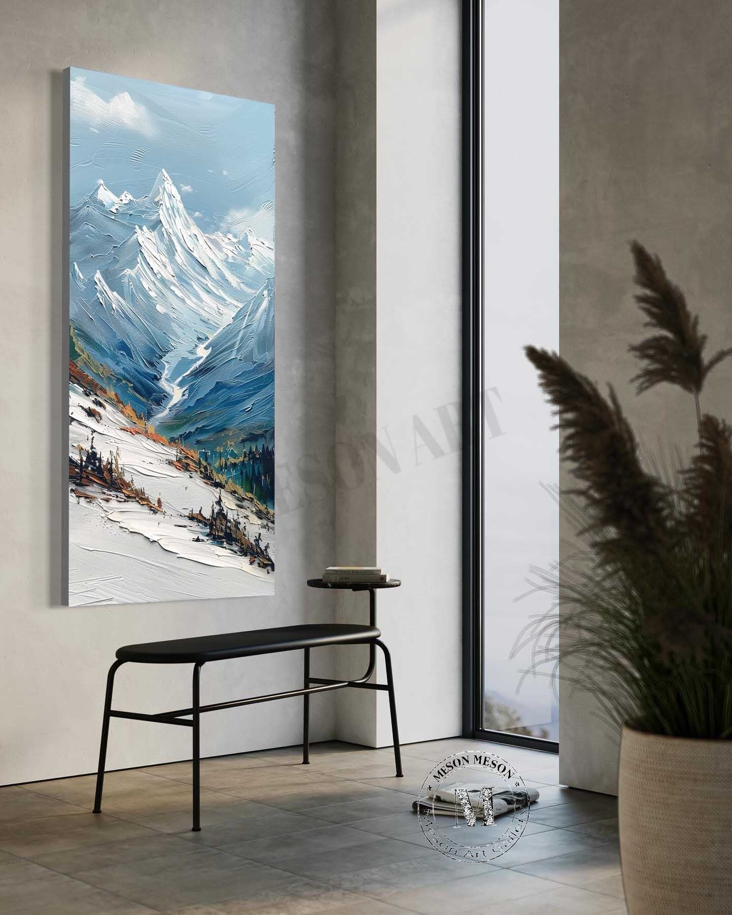 Large Snow Mountain Landscape Canvas Art Snow Mountain Landscape Canvas Wall Art Decor