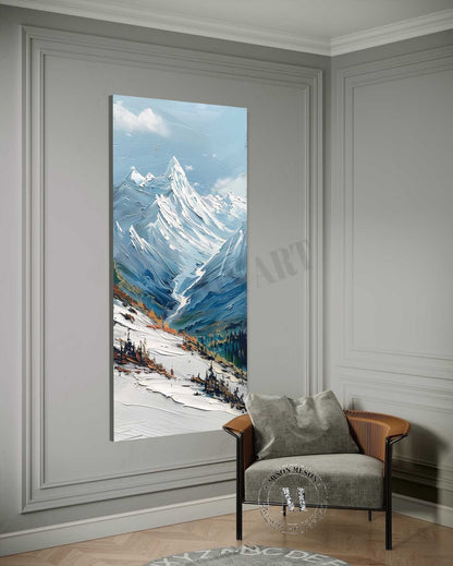 Large Snow Mountain Landscape Canvas Art Snow Mountain Landscape Canvas Wall Art Decor