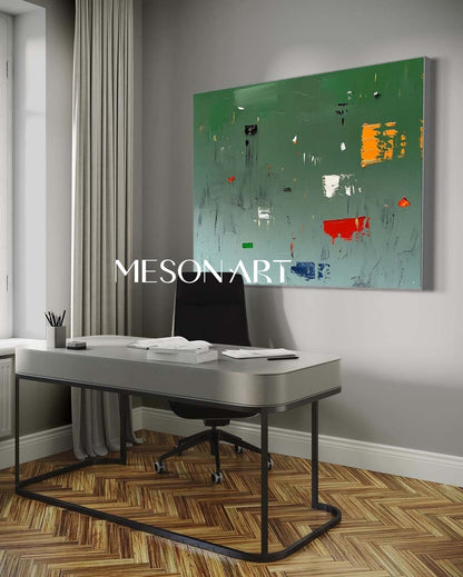 Large Dark Green Minimalist Abstract Art Dark Green Minimalist Abstract Canvas Wall Decor