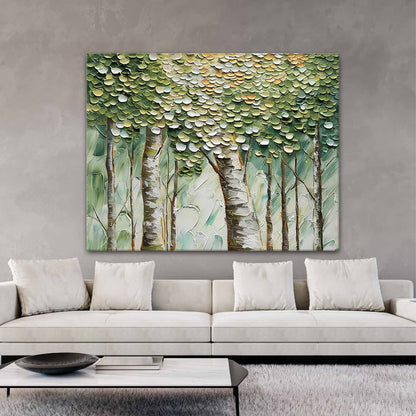 3D Green Tree Texture Painting 3D Green Tree Modern Canvas Wall Art Decor Tree Canvas Art for Sale