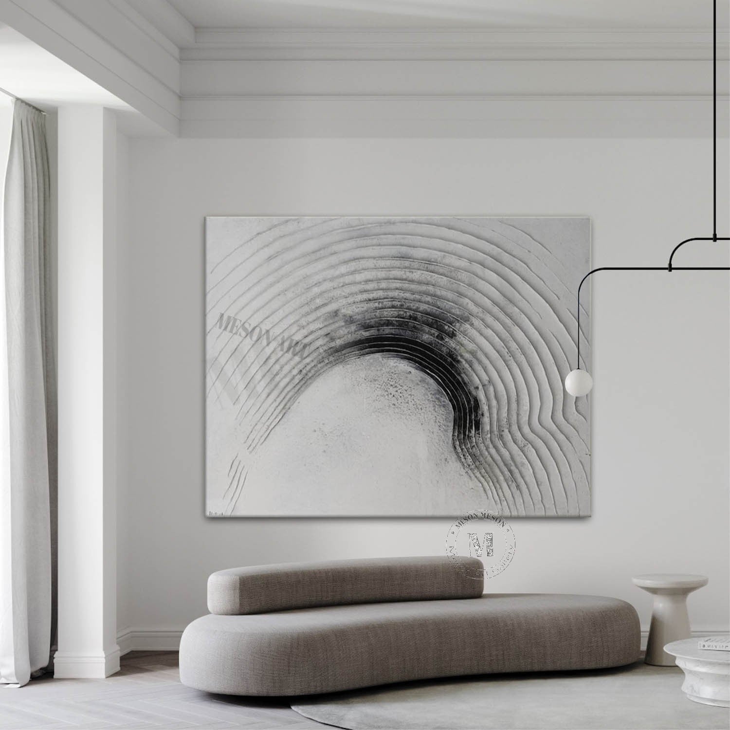Large 3D Black and White Minimalist Paintings for Sale Black and White Textured Wall Art Decor