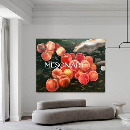 Hyperrealism Pink Peach Painting Hyperrealism Pink Peach Still Life Canvas Art Pink Peach Wall Art Decor