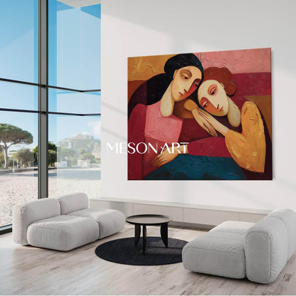 Warm Contemporary Impasto Painting Framed Bedroom Decor Buy Online